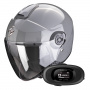 Casque Open Face Scorpion Exo City II Solid Cement Grey + Kit bluetooth 5R Lite