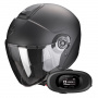 Casque Open Face Scorpion Exo City II Solid Matt Black + Kit bluetooth 5R Lite