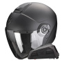 Casque Open Face Scorpion Exo City II Solid Matt Black + Exo-Com Link-1 Bluetooth Kit