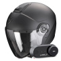 Casque Open Face Scorpion Exo City II Solid Matt Black + Kit Bluetooth Lokui K30