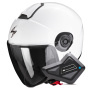 Casque Open Face Scorpion Exo City II Solid White + Kit Bluetooth BT Mini