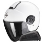 Casque Open Face Scorpion Exo City II Solid White + Exo-Com Link-1 Bluetooth kit