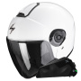 Casque Open Face Scorpion Exo City II Solid White + Exo-Com Link-1C Bluetooth Kit