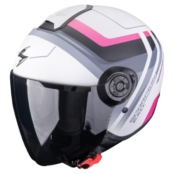 Open Face Scorpion Exo City II Sport Matt Grey Pink