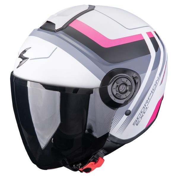 Open Face Scorpion Exo City II Sport Matt Grey Pink
