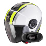 Casque Open Face Scorpion Exo City II Vel White Yellow Fluo + Kit bluetooth 5R Lite Solo