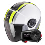 Casque Open Face Scorpion Exo City II Vel White Yellow Fluo + Kit Bluetooth 5S Solo