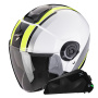 Casque Open Face Scorpion Exo City II Vel White Yellow Fluo + Exo-Com Link-1C Bluetooth Kit
