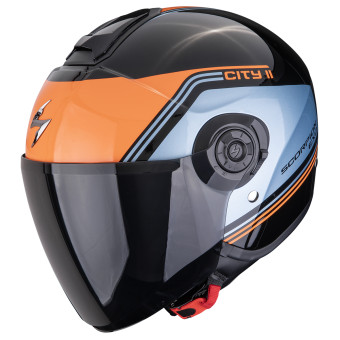 Open Face Scorpion Exo City II Vita Black Blue Orange