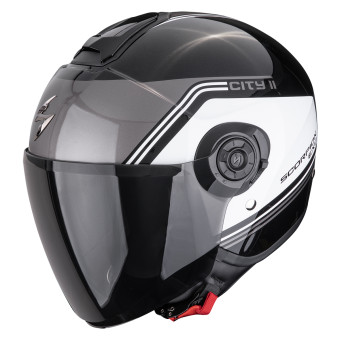 Open Face Scorpion Exo City II Vita Metal Black White