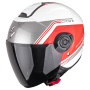 Casque Open Face Scorpion Exo City II Vita White Red
