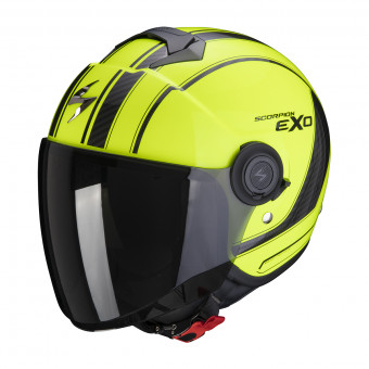 Scorpion Exo City Scoot Neon Yellow Black + Kit Bluetooth Sena 5S Solo