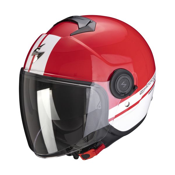 Open Face Scorpion Exo City Strada Red White
