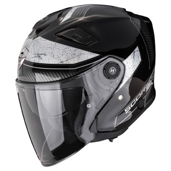 Open Face Scorpion Exo GT Jet Crest Black Silver