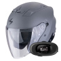Casque Open Face Scorpion Exo Z1 Cement Grey Matt + Kit bluetooth 5R Lite Solo