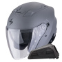 Casque Open Face Scorpion Exo Z1 Cement Grey Matt + Kit bluetooth Exo-Com Link-1