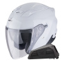 Casque Open Face Scorpion Exo Z1 Light Grey + Kit bluetooth Exo-Com Link-1