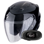 Casque Open Face Scorpion Exo Z1 Metal Black + Kit bluetooth 5R Lite Solo
