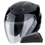 Casque Open Face Scorpion Exo Z1 Metal Black + Kit bluetooth Exo-Com Link-1