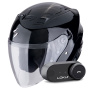 Casque Open Face Scorpion Exo Z1 Metal Black + Kit Bluetooth Lokui K30