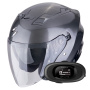 Casque Open Face Scorpion Exo Z1 Metal Grey + Kit bluetooth 5R Lite Solo