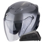 Casque Open Face Scorpion Exo Z1 Metal Grey + Kit bluetooth Exo-Com Link-1