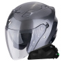 Casque Open Face Scorpion Exo Z1 Metal Grey + Exo-Com Link-1C Bluetooth Kit