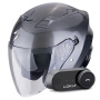 Casque Open Face Scorpion Exo Z1 Metal Grey + Kit Bluetooth Lokui K30
