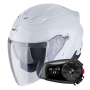 Casque Open Face Scorpion Exo Z1 Pearl White + Kit Bluetooth 5S Solo