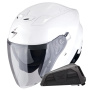 Casque Open Face Scorpion Exo Z1 Pearl White + Kit bluetooth Exo-Com Link-1