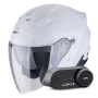 Casque Open Face Scorpion Exo Z1 Pearl White + Kit Bluetooth Lokui K30