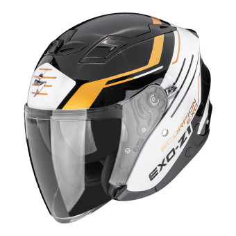Open Face Scorpion Exo Z1 Prymus Black White Gold
