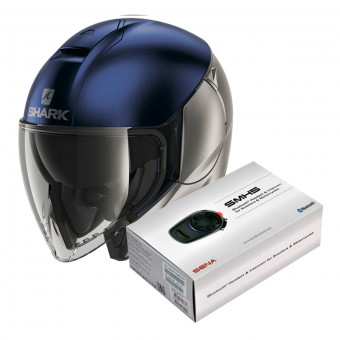Open Face Shark Citycruiser Dual Mat SBS + Kit Bluetooth Sena SMH5