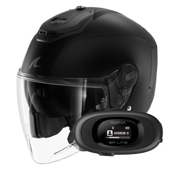 Casque Open Face Shark RS JET Blank Mat KMA + Kit bluetooth 5R Lite Solo Casque Open Face Shark RS JET Blank Mat KMA + Kit bluetooth 5R Lite Solo