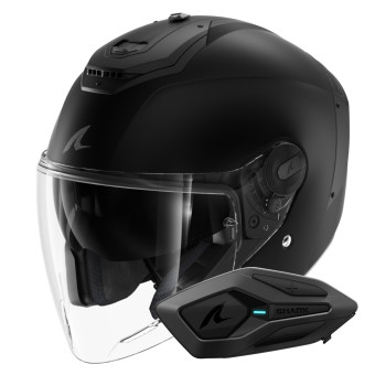 Casque Open Face Shark RS JET Blank Mat KMA + Kit Bluetooth Sena for Shark Solo Casque Open Face Shark RS JET Blank Mat KMA + Kit Bluetooth Sena for Shark Solo