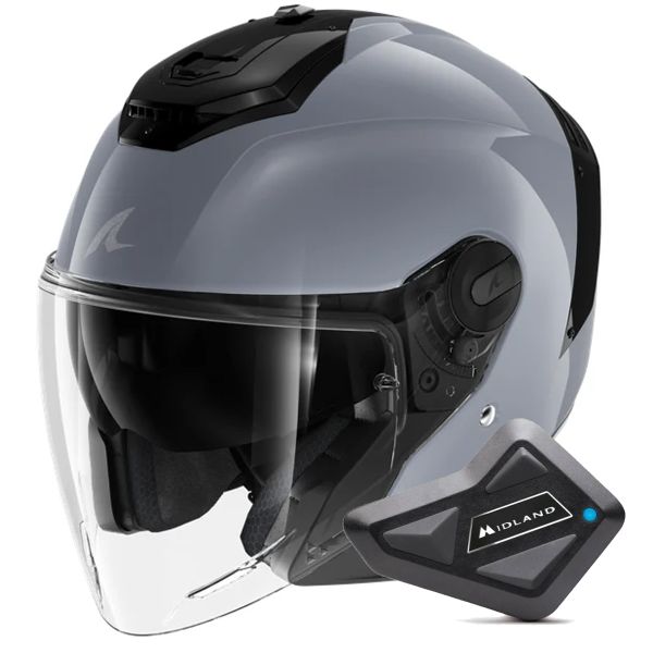 Open Face Shark RS JET Blank S05 + Kit Bluetooth BT Mini