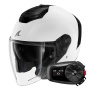 Casque Open Face Shark RS JET Blank WHU + Kit Bluetooth 5S Solo