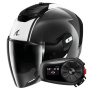 Casque Open Face Shark RS JET Carbon Blank DWK + Kit Bluetooth 5S Solo