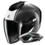 Casque Open Face Shark RS JET Carbon Blank DWK + Kit Bluetooth Sena for Shark Mesh Solo