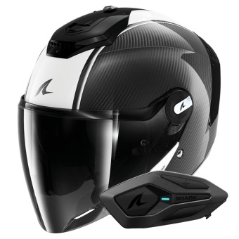 Casque Open Face Shark RS JET Carbon Blank DWK + Kit Bluetooth Sena for Shark Solo Casque Open Face Shark RS JET Carbon Blank DWK + Kit Bluetooth Sena for Shark Solo
