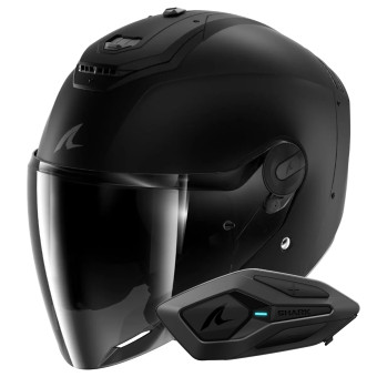 Casque Open Face Shark RS JET Carbon Dark Shadow DMA + Kit Bluetooth Sena for Shark Solo Casque Open Face Shark RS JET Carbon Dark Shadow DMA + Kit Bluetooth Sena for Shark Solo