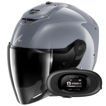 Casque Open Face Shark RS JET Carbon Dark Shadow S05 + Kit bluetooth 5R Lite Solo Casque Open Face Shark RS JET Carbon Dark Shadow S05 + Kit bluetooth 5R Lite Solo