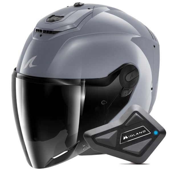 Open Face Shark RS JET Carbon Dark Shadow S05 + Kit Bluetooth BT Mini