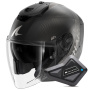 Casque Open Face Shark RS JET Carbon Speed-Tech Mat DAK + Kit Bluetooth BT Mini
