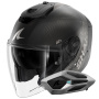 Casque Open Face Shark RS JET Carbon Speed-Tech Mat DAK + Kit Bluetooth Sena for Shark Mesh Sol