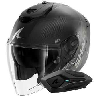 Casque Open Face Shark RS JET Carbon Speed-Tech Mat DAK + Kit Bluetooth Sena for Shark Solo Casque Open Face Shark RS JET Carbon Speed-Tech Mat DAK + Kit Bluetooth Sena for Shark Solo