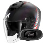 Casque Open Face Shark RS JET Carbon Speed-Tech Mat DBR + Kit bluetooth 5R Lite Solo