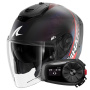 Casque Open Face Shark RS JET Carbon Speed-Tech Mat DBR + Kit Bluetooth 5S Solo