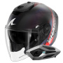 Casque Open Face Shark RS JET Carbon Speed-Tech Mat DBR + Kit Bluetooth Sena for Shark Mesh Sol