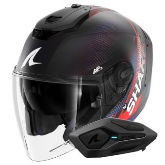 Casque Open Face Shark RS JET Carbon Speed-Tech Mat DBR + Kit Bluetooth Sena for Shark Solo Casque Open Face Shark RS JET Carbon Speed-Tech Mat DBR + Kit Bluetooth Sena for Shark Solo